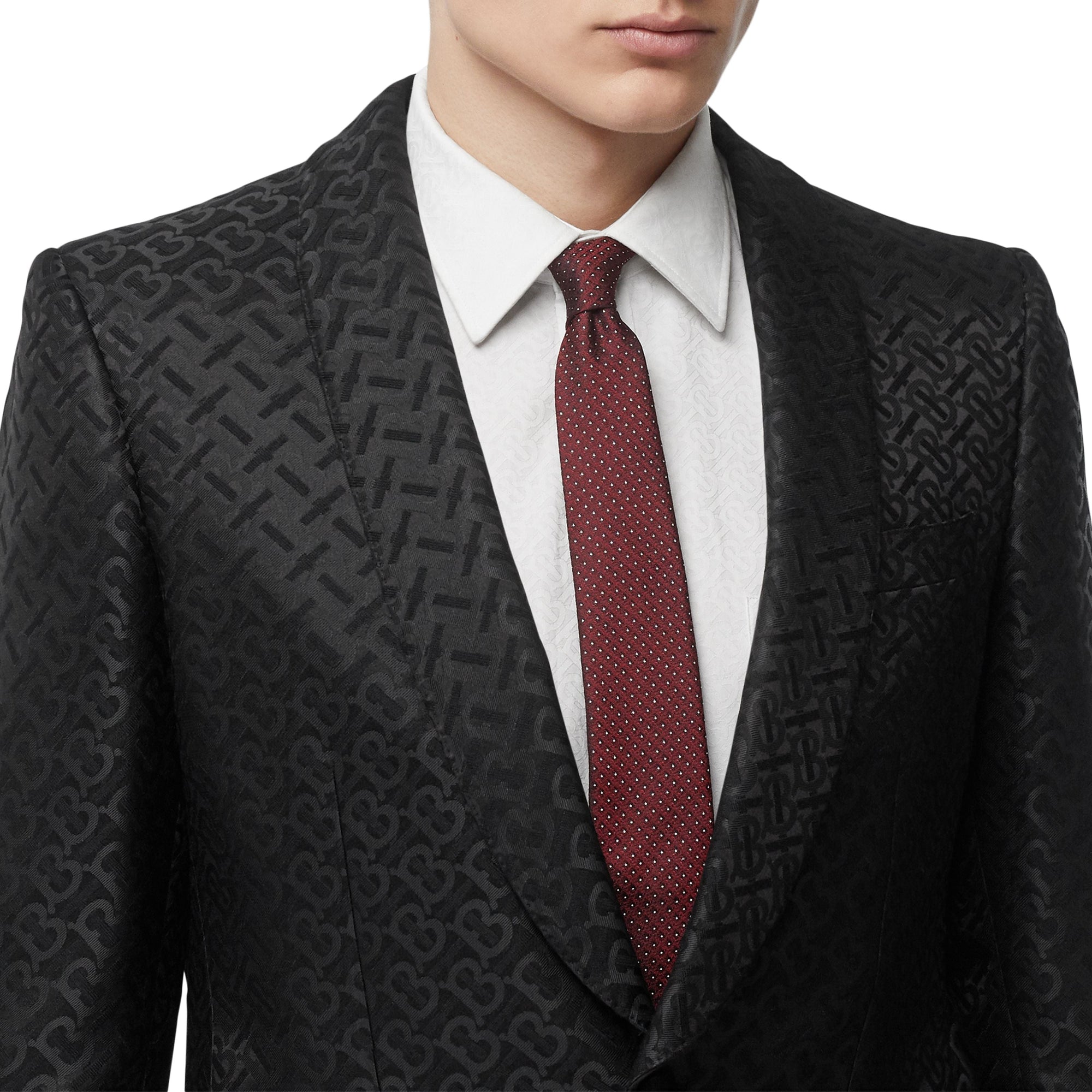 OXBLOOD Cravate classique en jacquard de soie à micro-pois