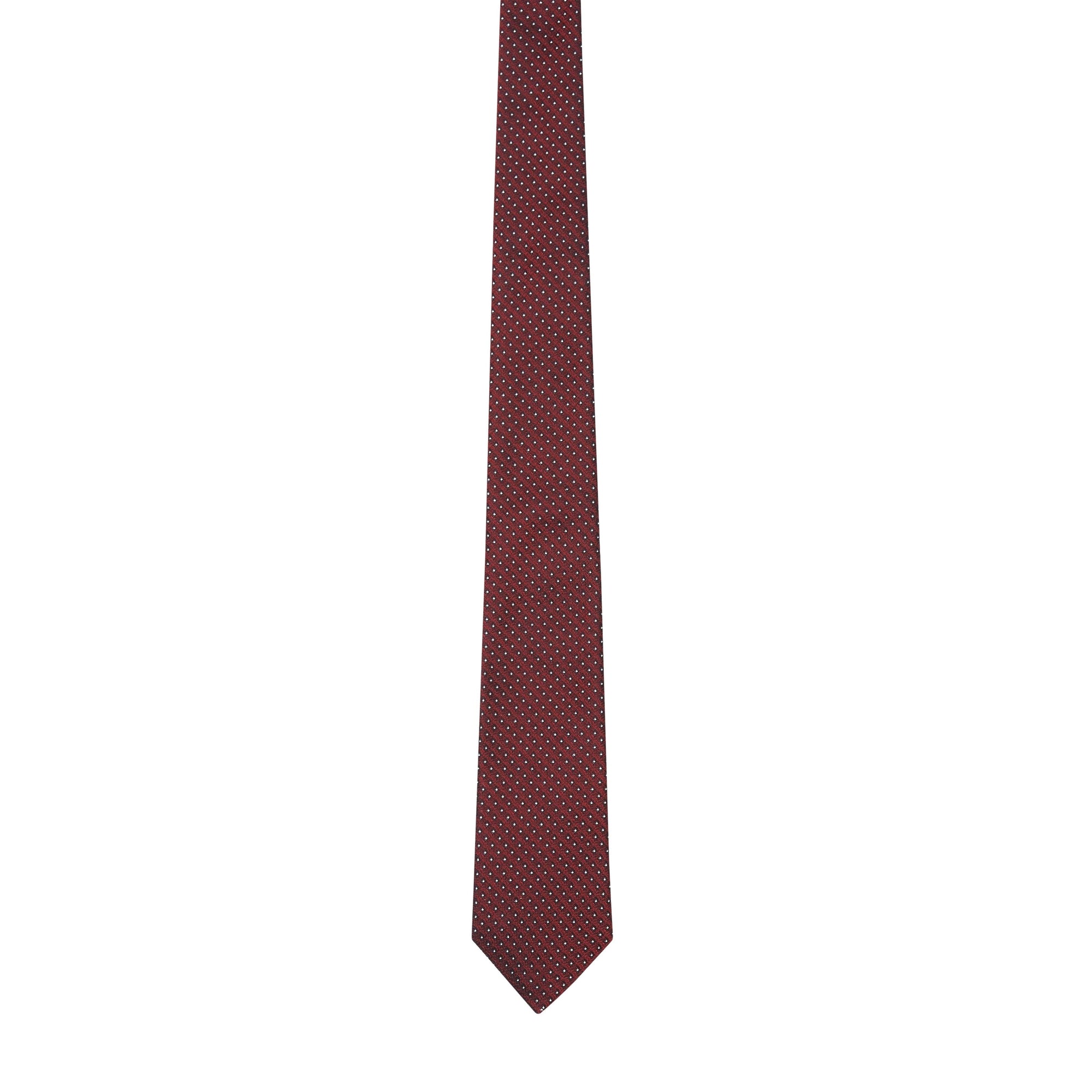 OXBLOOD Cravate classique en jacquard de soie à micro-pois