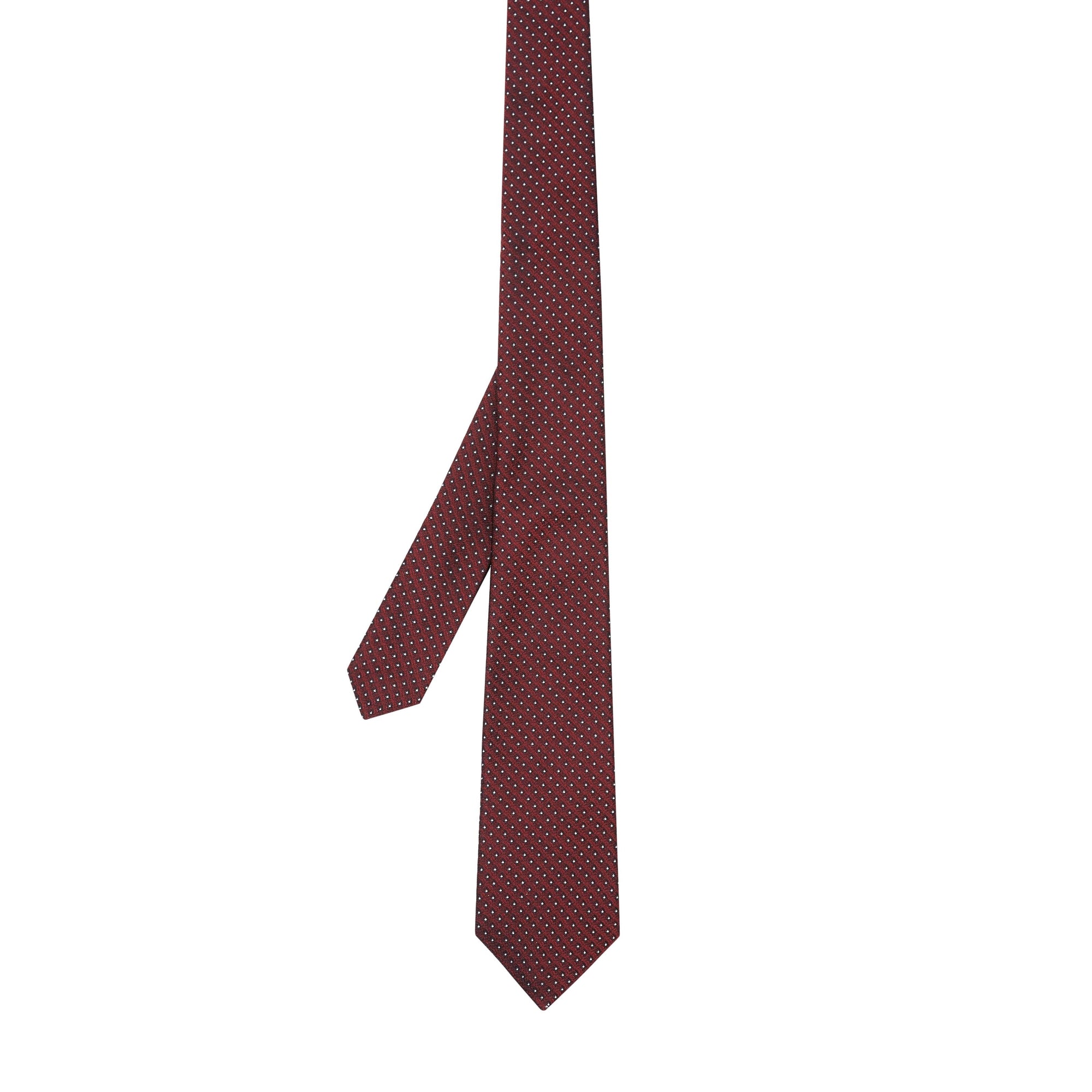 OXBLOOD Cravate classique en jacquard de soie à micro-pois