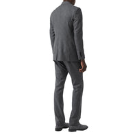 Veste de costume en laine et coton en fil coupé - Camaïeu de gris moyens