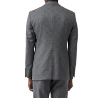 Veste de costume en laine et coton en fil coupé - Camaïeu de gris moyens