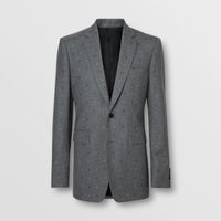 Veste de costume en laine et coton en fil coupé - Camaïeu de gris moyens