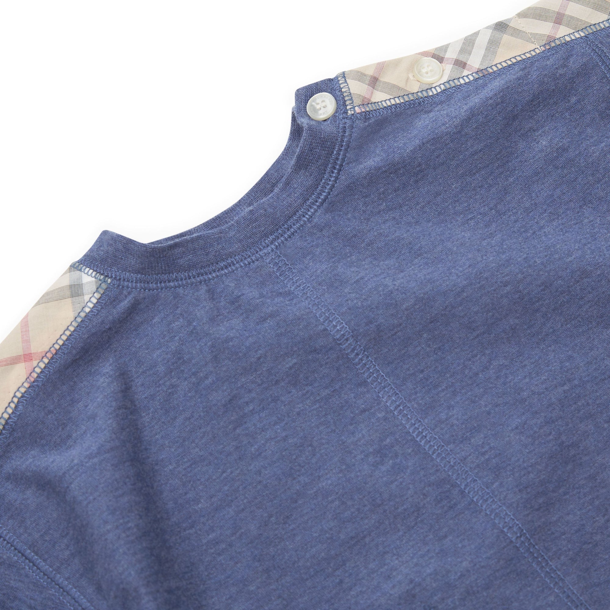 Coffret cadeau trois pièces en coton check pour bébé - Camaïeu de Bleus Ardoise