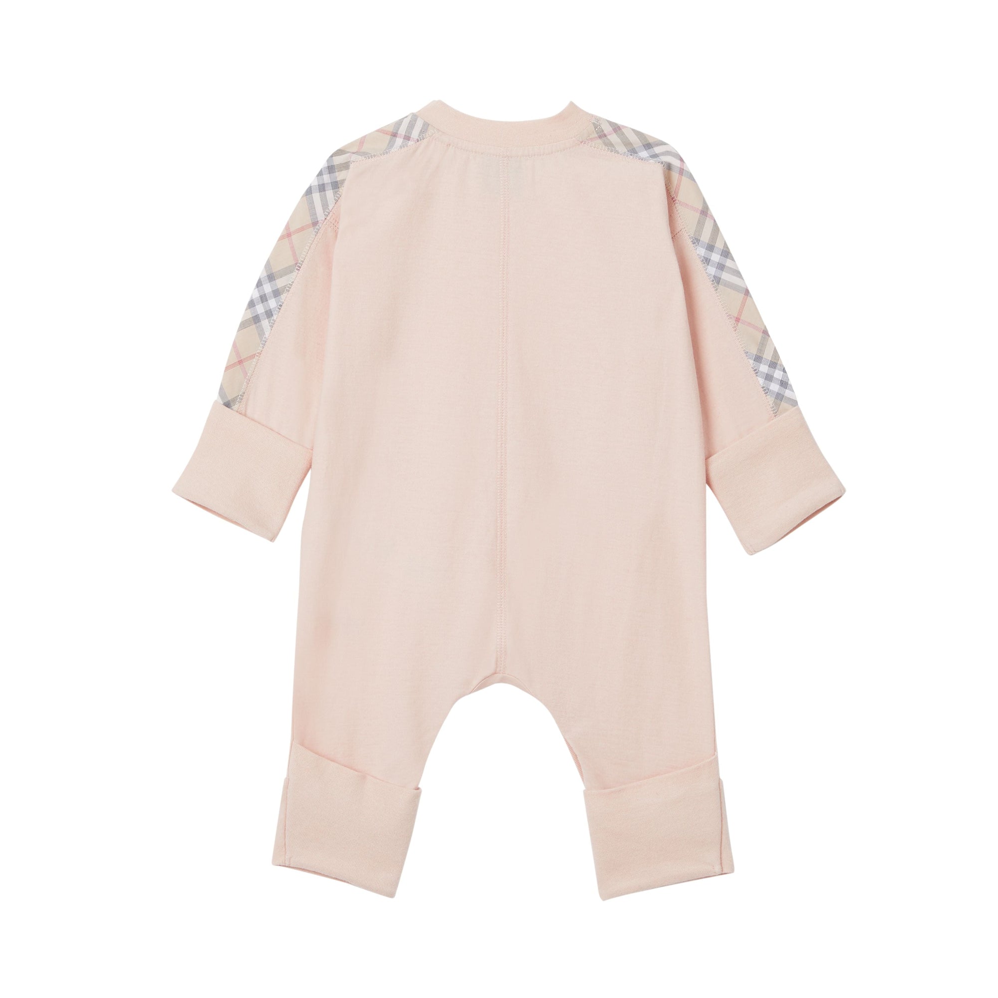 Coffret cadeau trois pièces en coton check pour bébé - Rose pink pâle