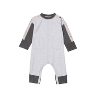 GREY MELANGE Combinaison en coton bicolore check