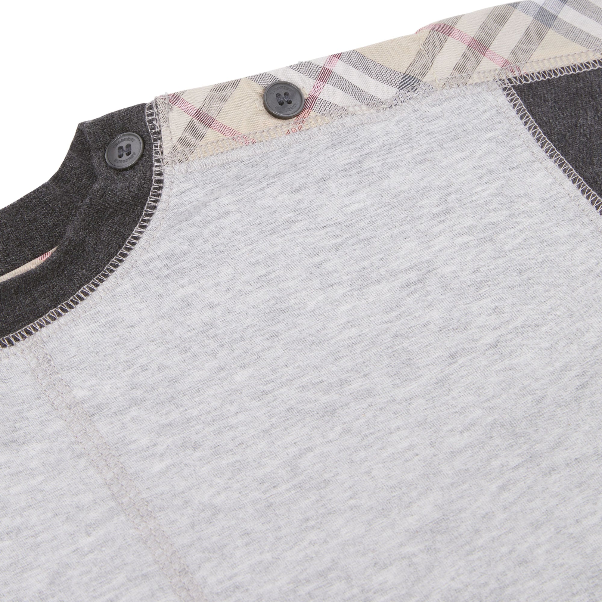 GREY MELANGE Combinaison en coton bicolore check