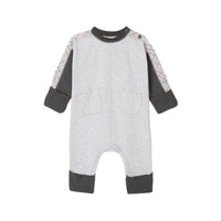 GREY MELANGE Combinaison en coton bicolore check