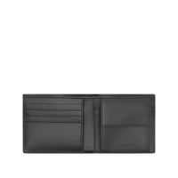 BLACK Portefeuille à rabat multidevise en cuir avec logo