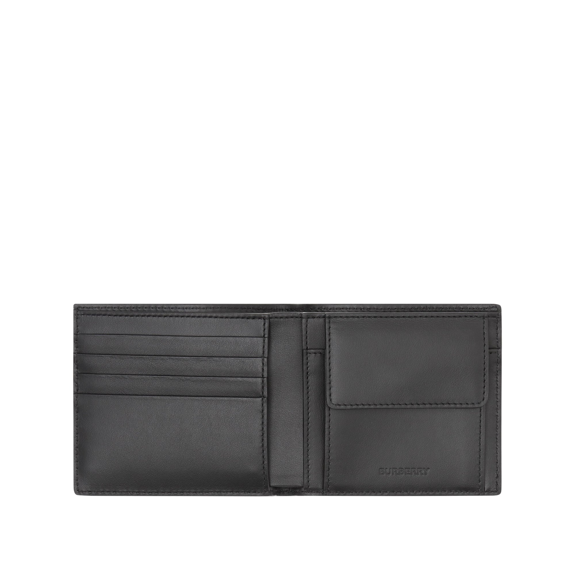 BLACK Portefeuille à rabat multidevise en cuir avec logo