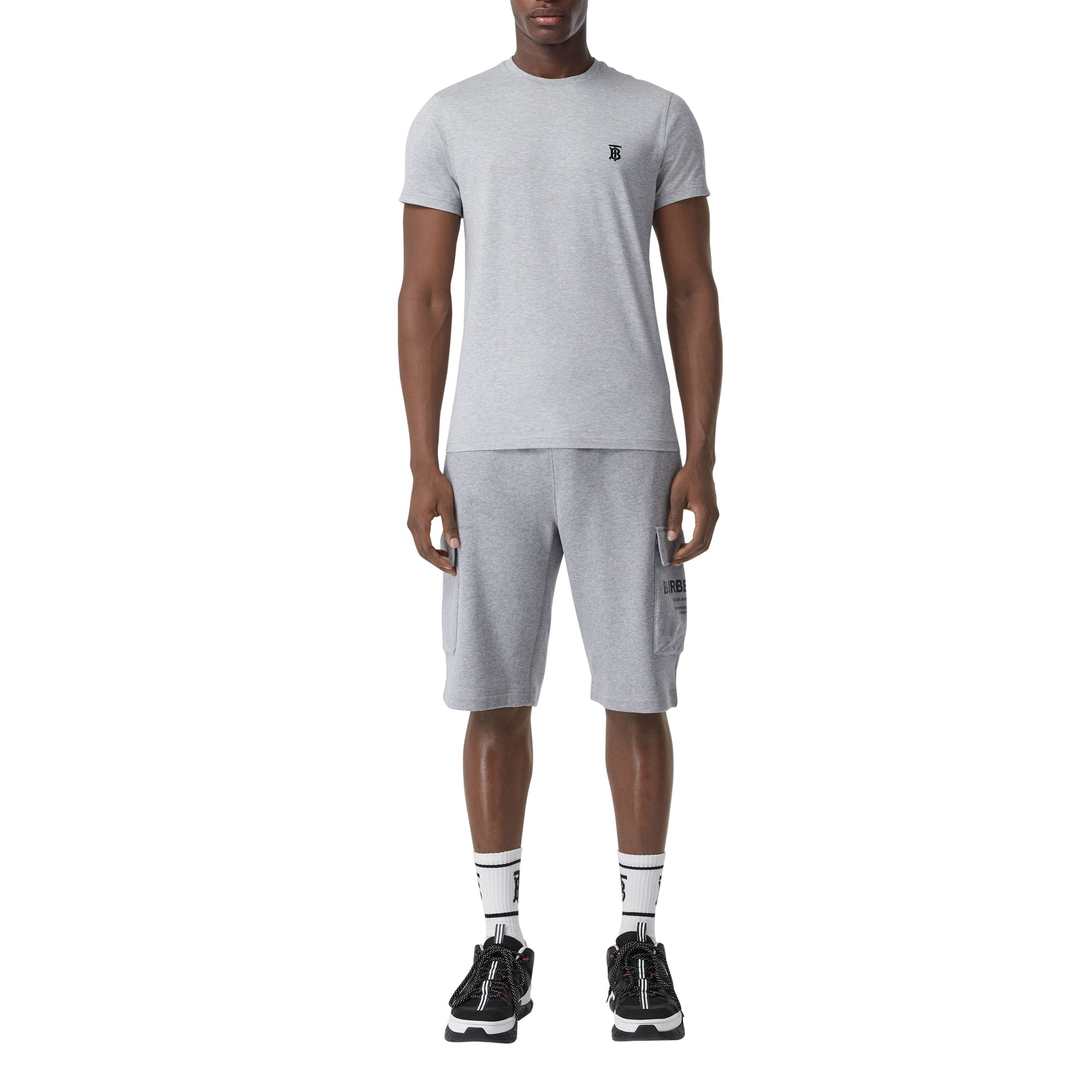 T-shirt en coton Monogram - Camaïeu de Gris Pâles