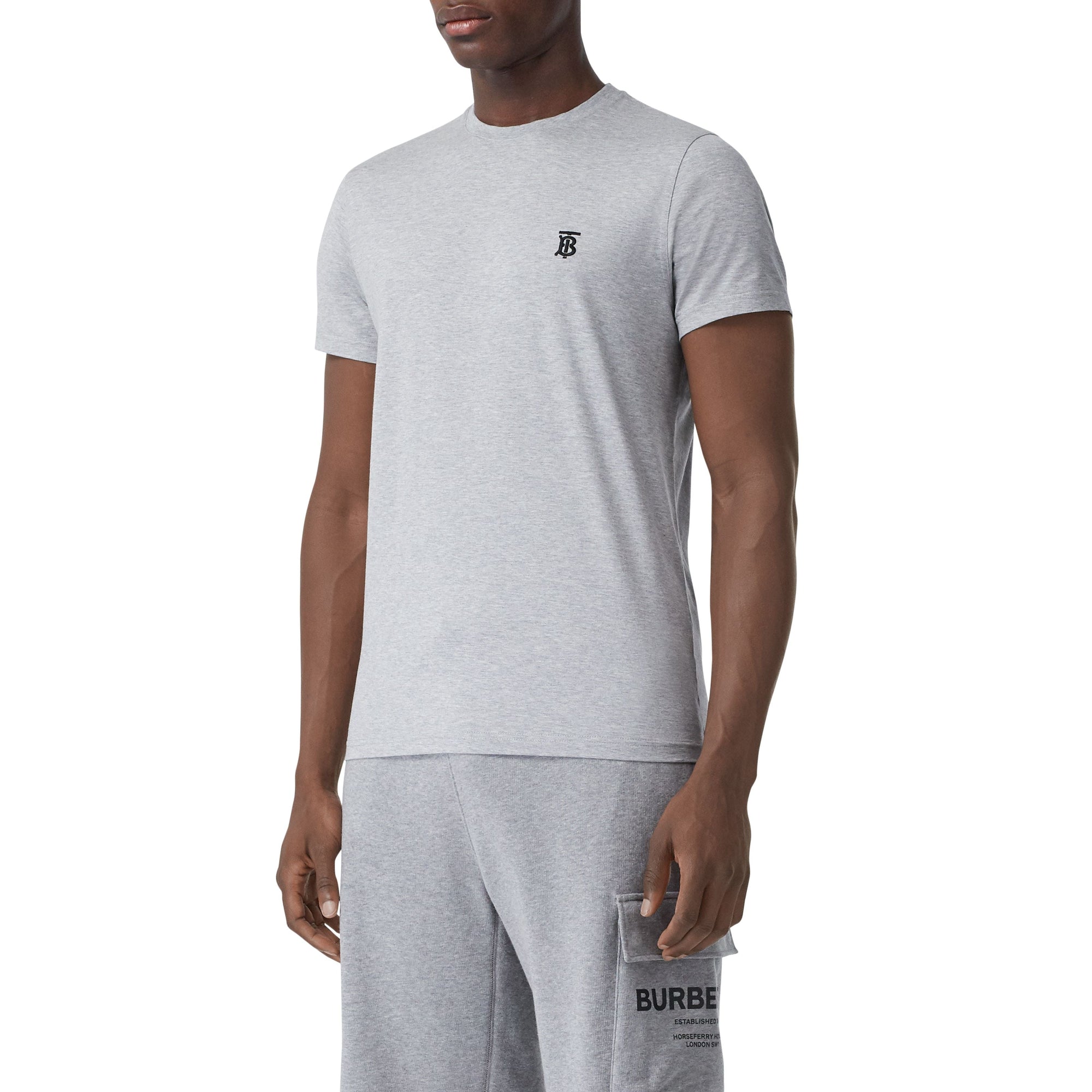 T-shirt en coton Monogram - Camaïeu de Gris Pâles