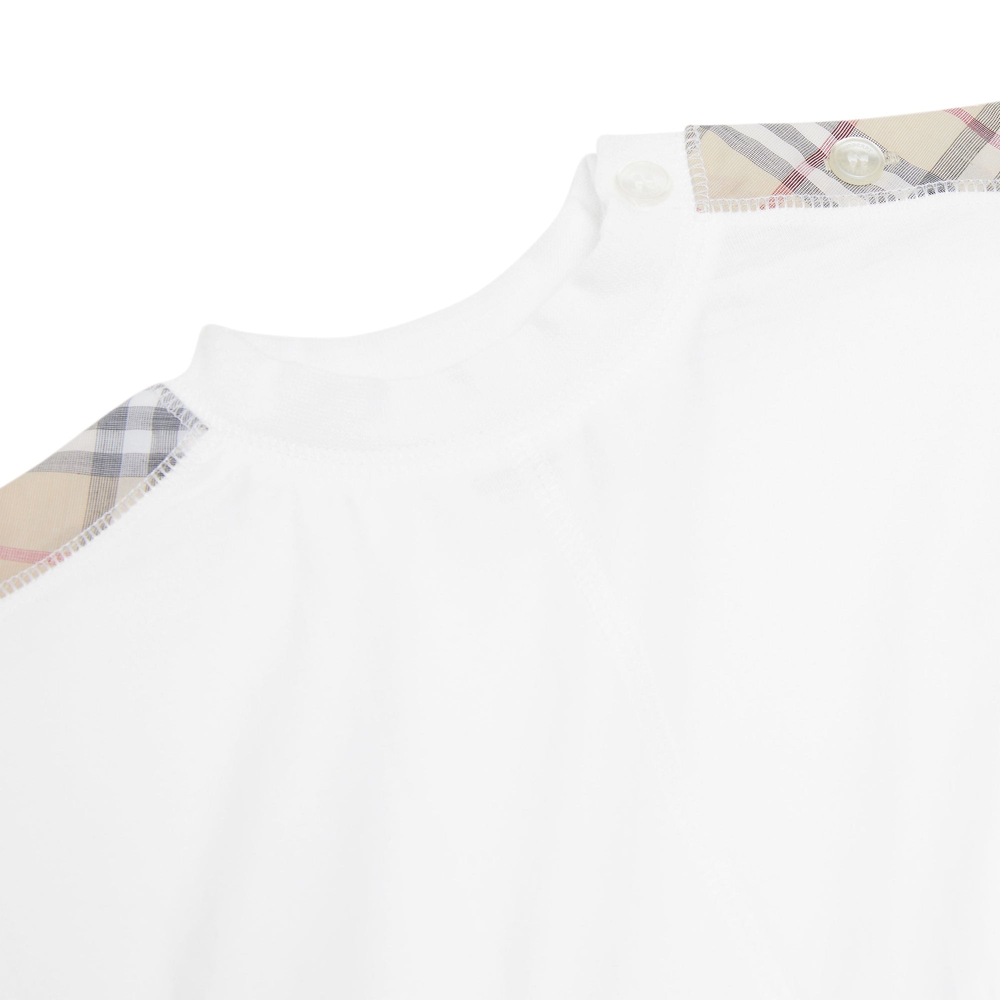 Coffret cadeau trois pièces en coton check pour bébé - Blanc