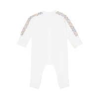 Coffret cadeau trois pièces en coton check pour bébé - Blanc