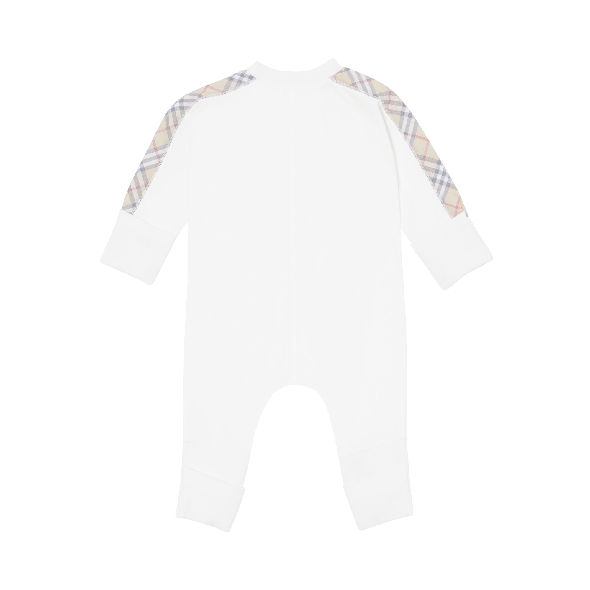 Coffret cadeau trois pièces en coton check pour bébé - Blanc