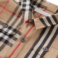 ARCHIVE BEIGE Chemise en coton à rayures iconiques et Vintage check