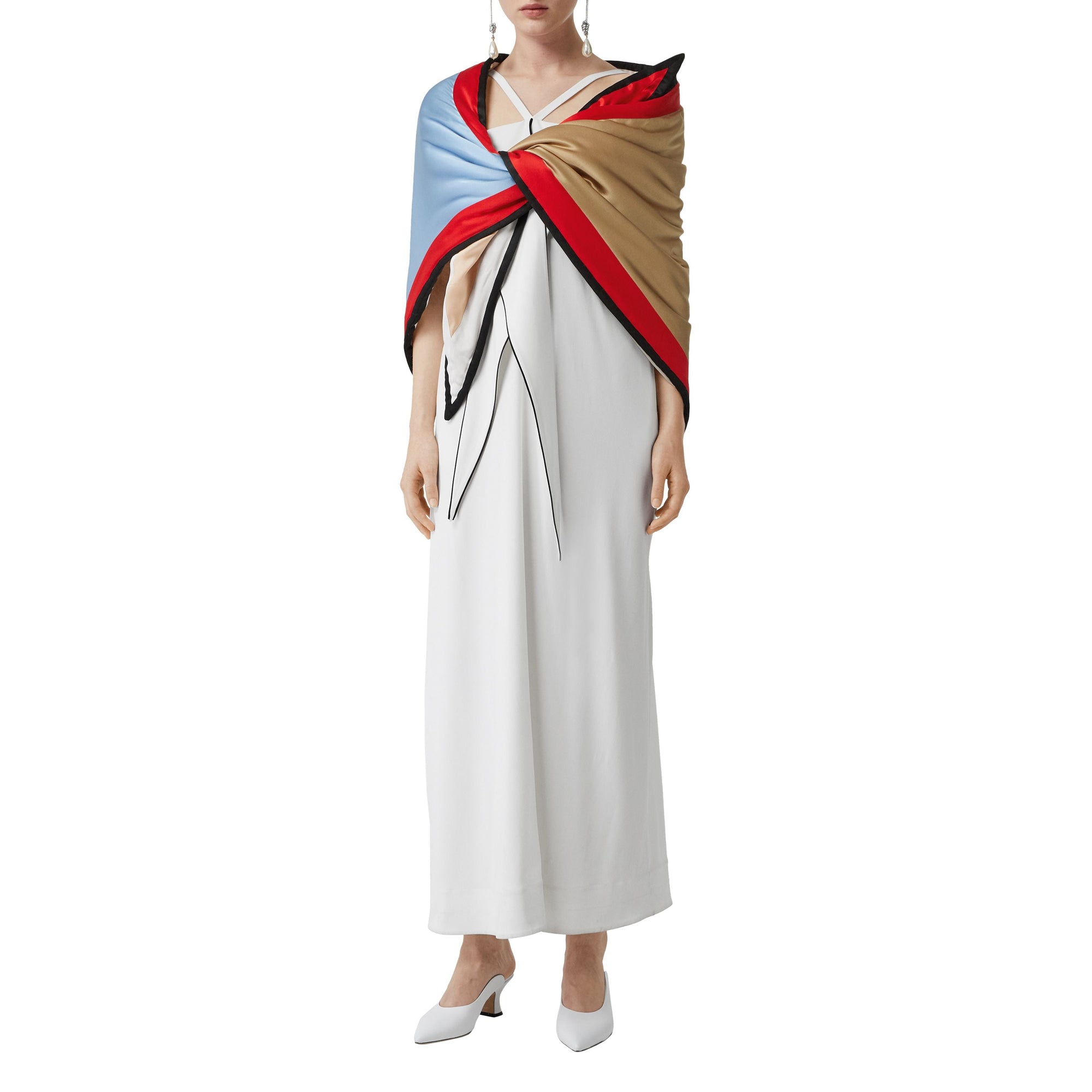 Robe en jersey stretch à effet drapé - Blanc