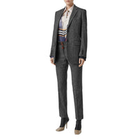 Pantalon tailleur 7/8 en tweed de laine et cachemire - Camaïeu noir