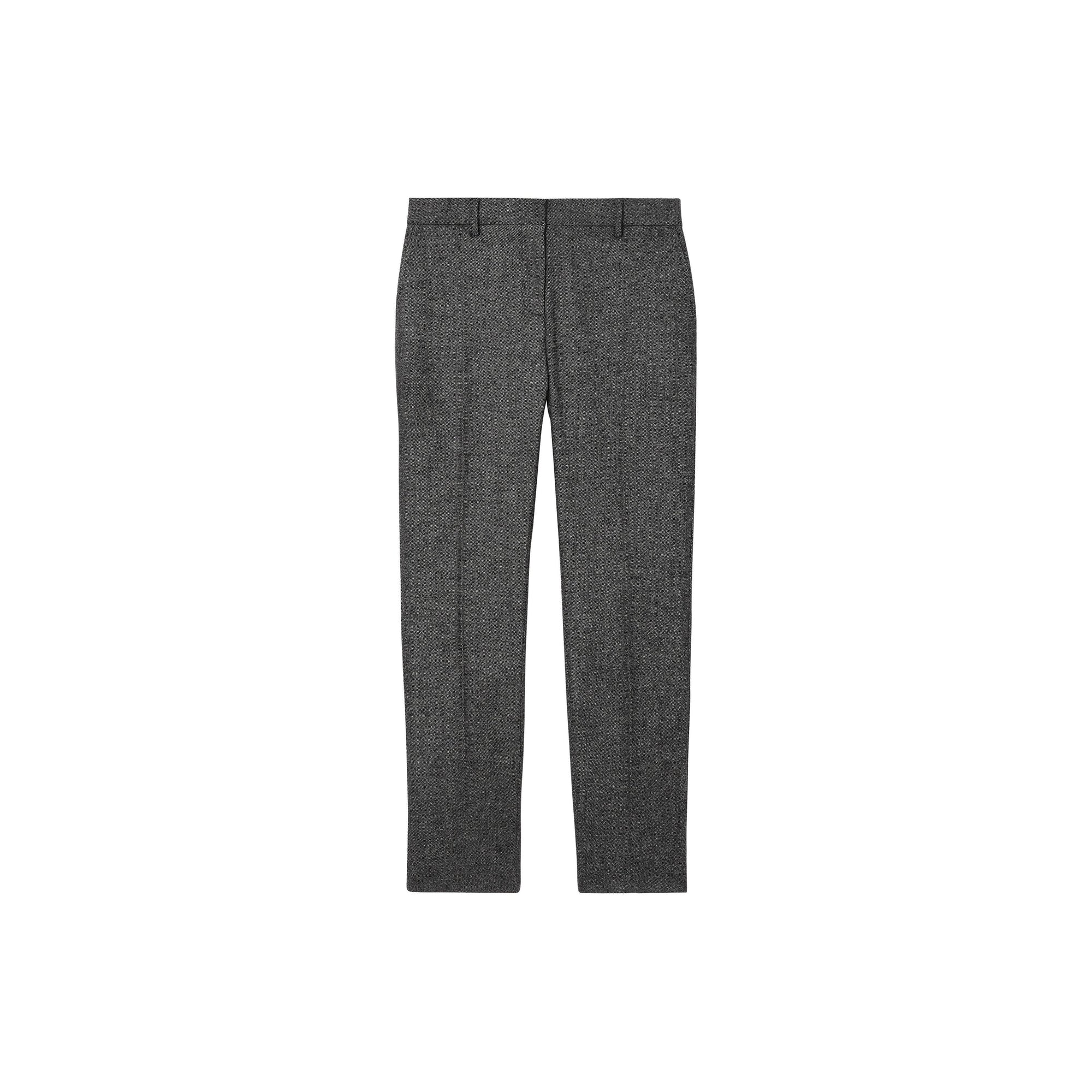 Pantalon tailleur 7/8 en tweed de laine et cachemire - Camaïeu Noir
