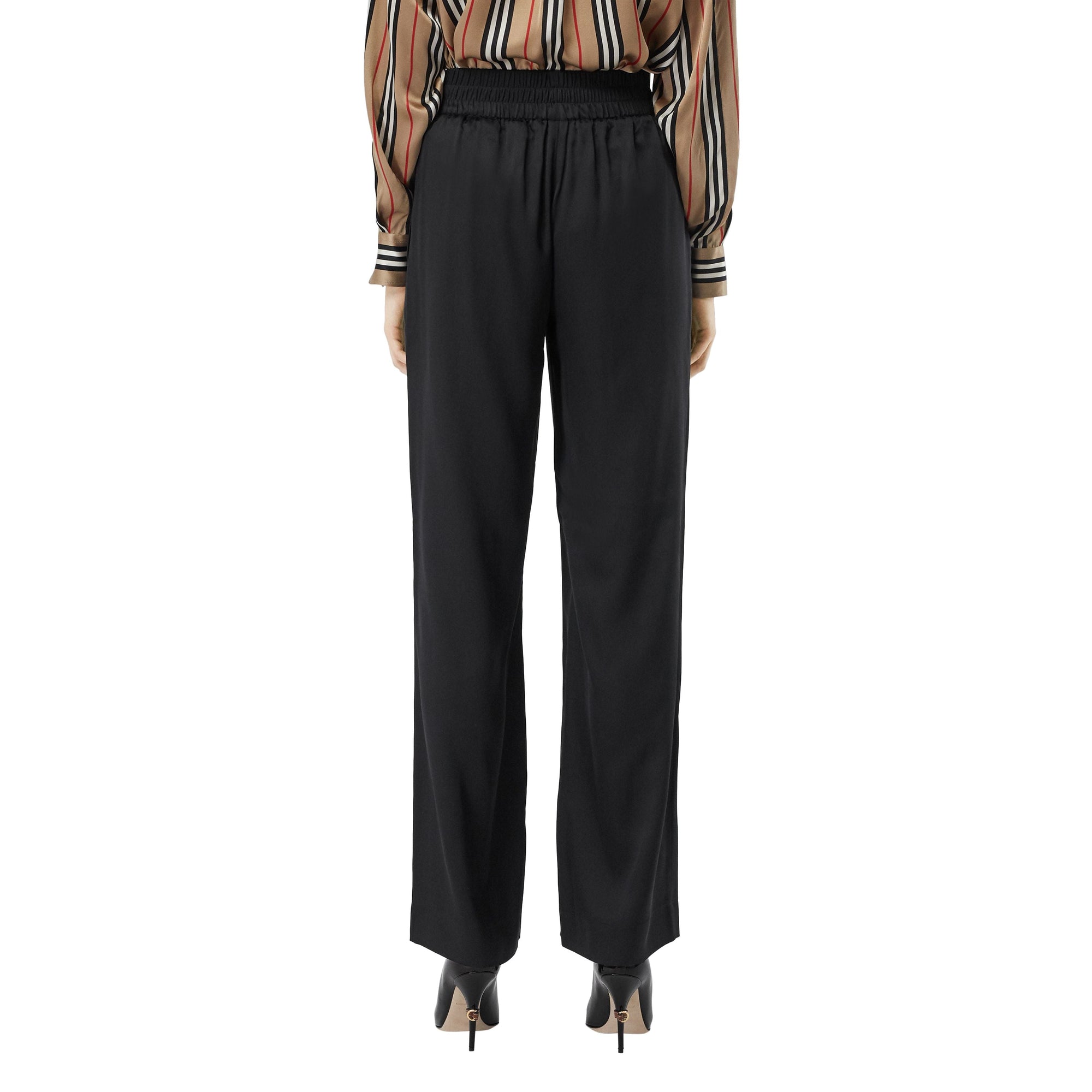 BLACK Pantalon en satin de soie