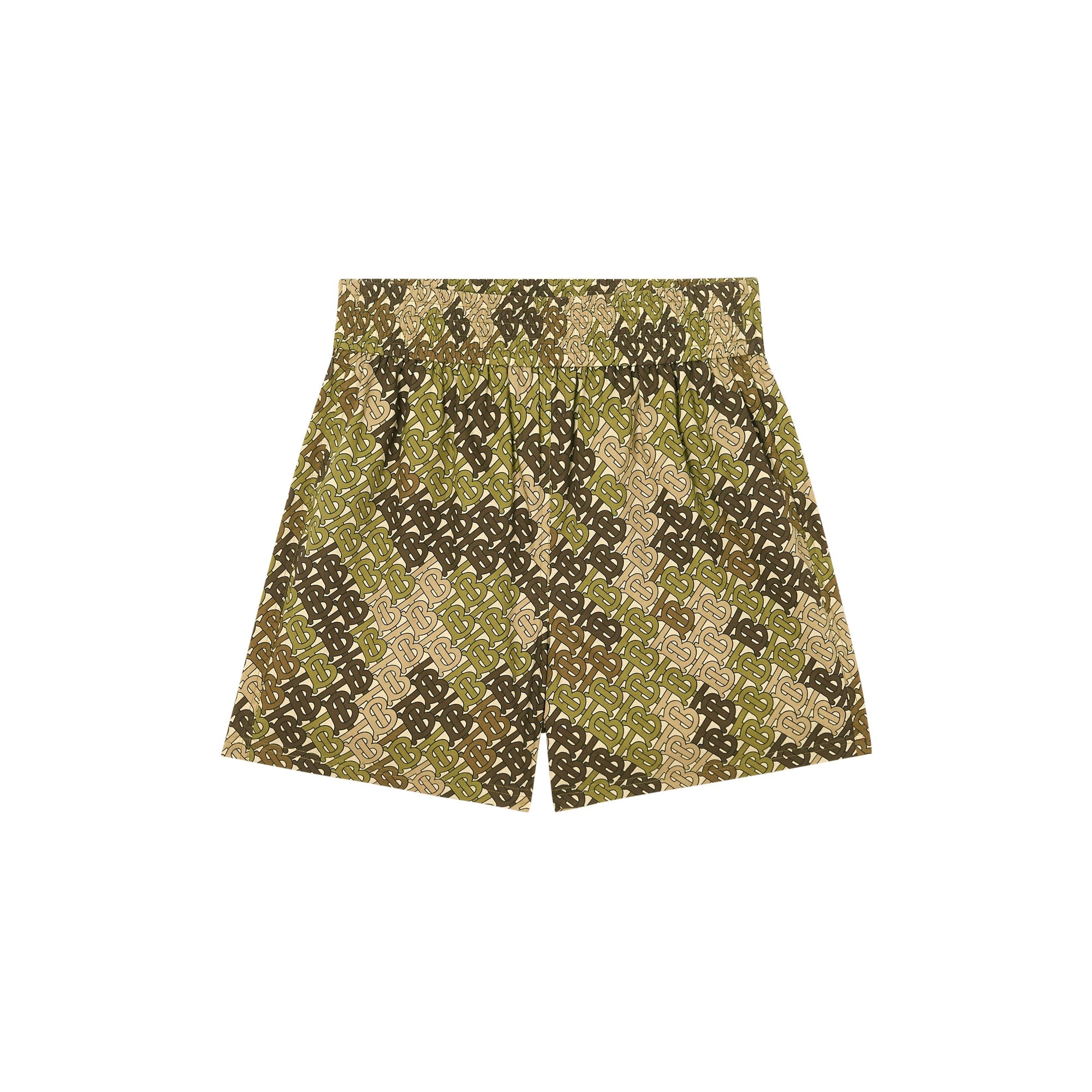 Short en popeline de coton monogram - Vert kaki