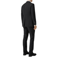Veste de costume slim en laine avec boutons pression - Noir