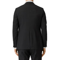 Veste de costume slim en laine avec boutons pression - Noir