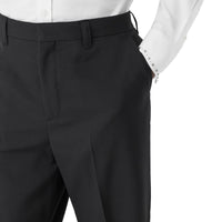Pantalon de costume ample en jacquard de laine graphique - Noir