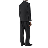 Pantalon de costume ample en jacquard de laine graphique - Noir