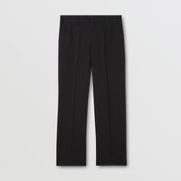Pantalon de costume ample en jacquard de laine graphique - Noir