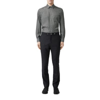 Chemise classique en sergé de soie monogram - Gris moyen