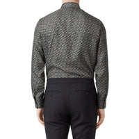 Chemise classique en sergé de soie monogram - Gris moyen