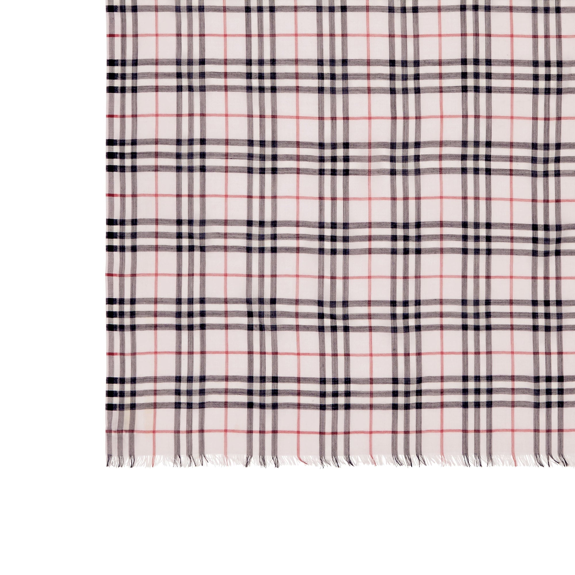 Maxi écharpe en laine et soie avec rayures iconiques et Vintage check - Rose Albâtre
