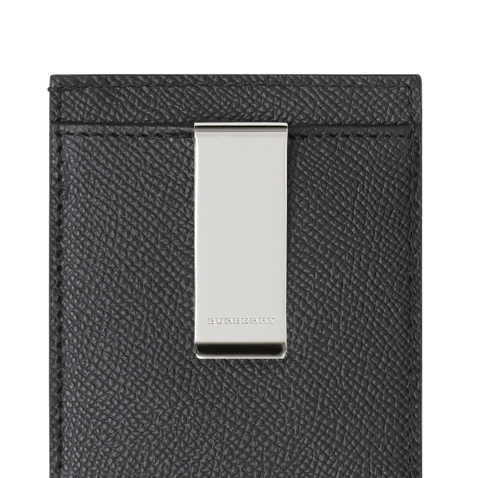BLACK Porte-cartes en cuir grainé avec pince à billets