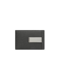 BLACK Porte-cartes en cuir grainé avec pince à billets