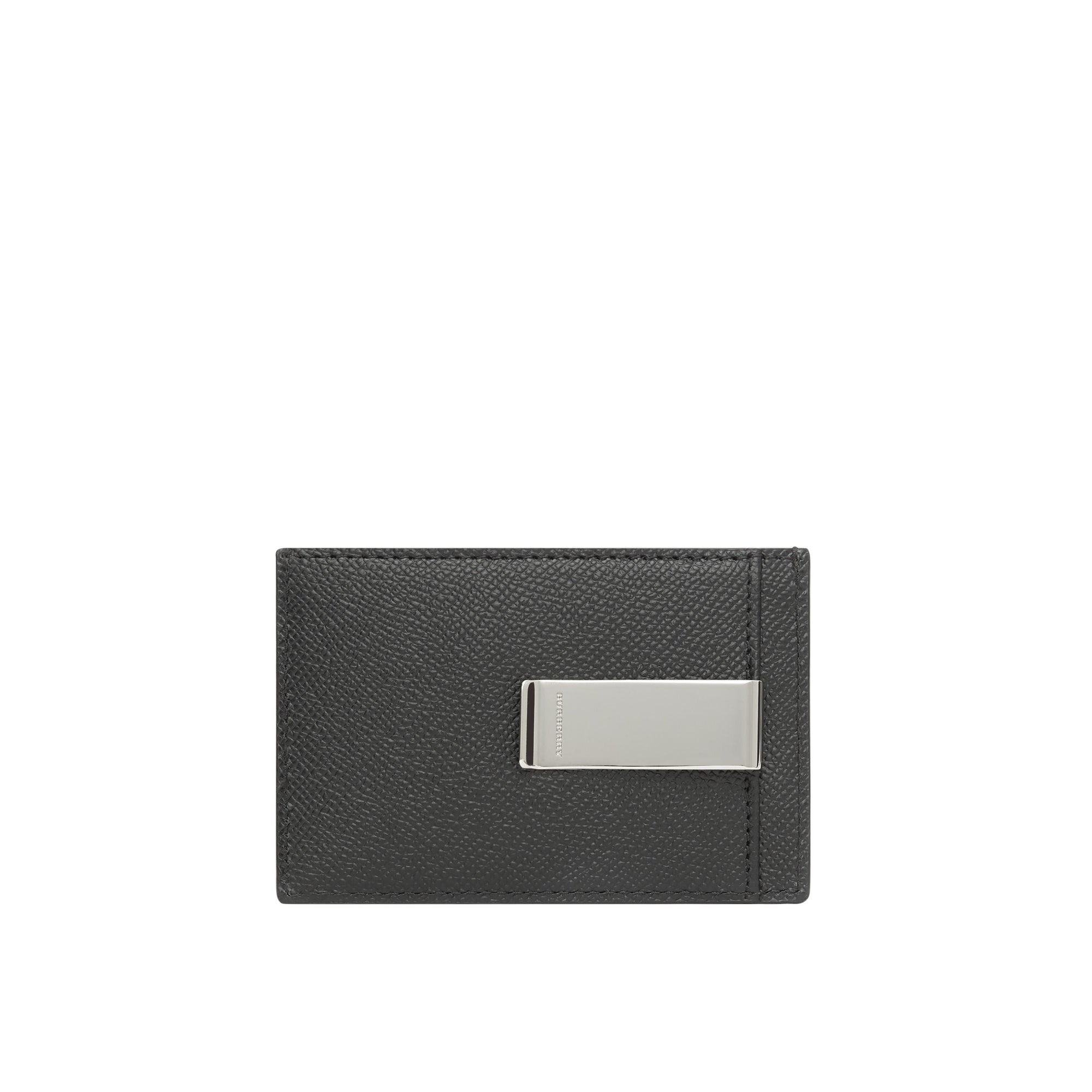 BLACK Porte-cartes en cuir grainé avec pince à billets