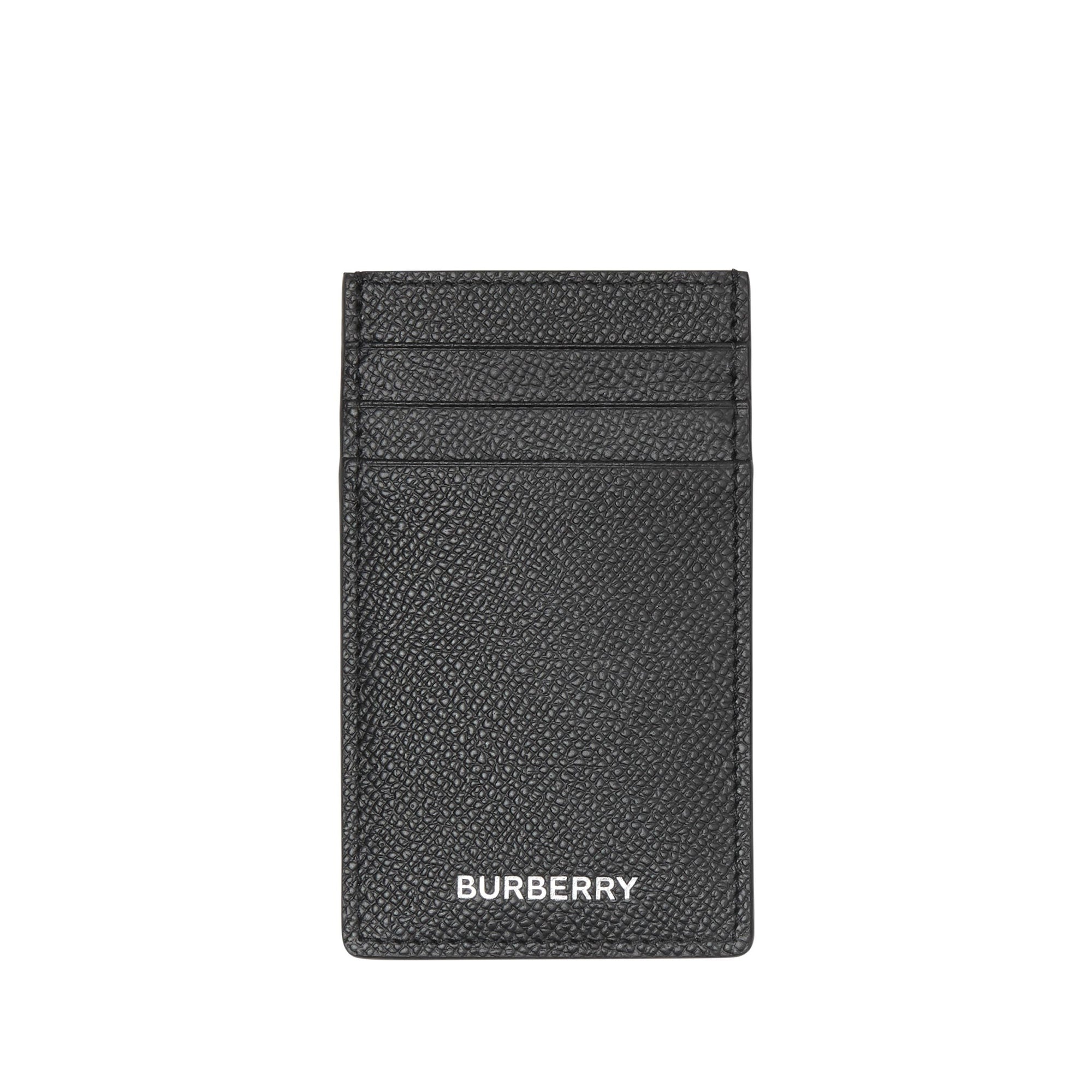 Porte-cartes en cuir grainé - Noir