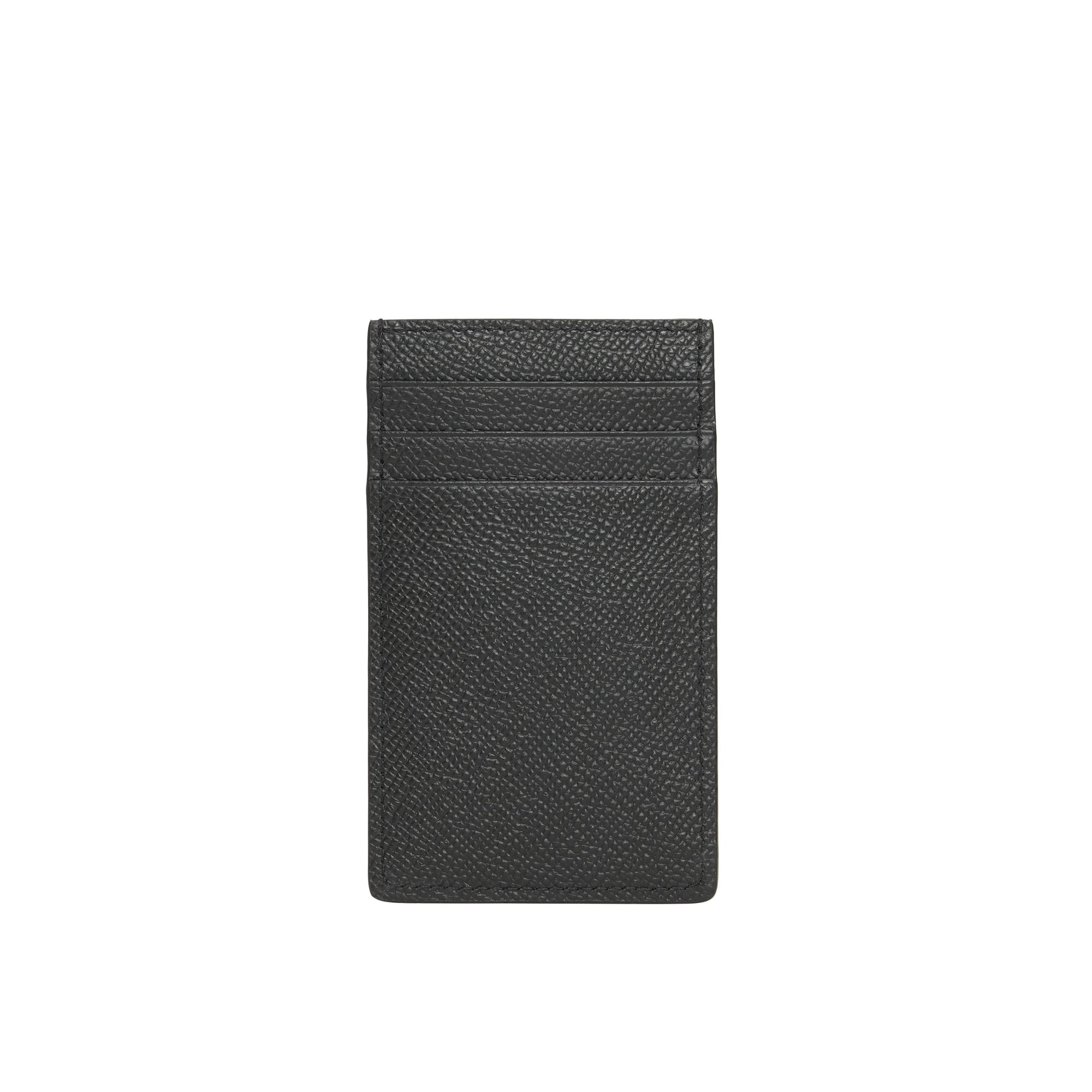 Porte-cartes en cuir grainé - Noir