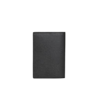 Porte-cartes à rabat en cuir grainé - Noir