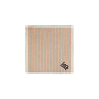Grand carré de laine et soie à rayures iconiques et monogram - Beige d'archive