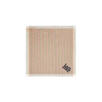 Grand carré de laine et soie à rayures iconiques et Monogram - Beige d'Archive