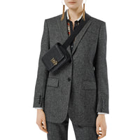 BLACK Sac TB ceinturé en cuir d'agneau Monogram matelassé