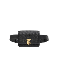 BLACK Sac TB ceinturé en cuir d'agneau Monogram matelassé