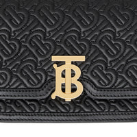 BLACK Sac TB ceinturé en cuir d'agneau Monogram matelassé
