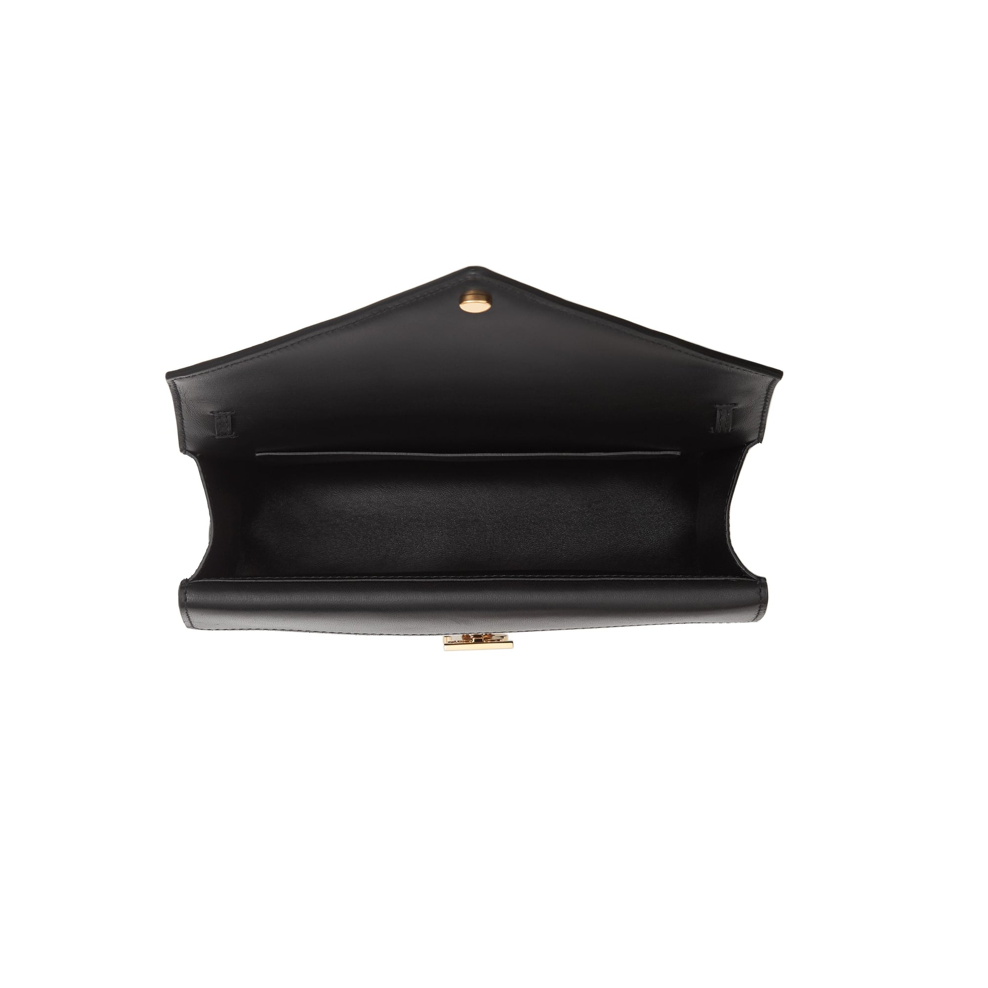 Petite clutch enveloppe monogram TB matelassé - Noir