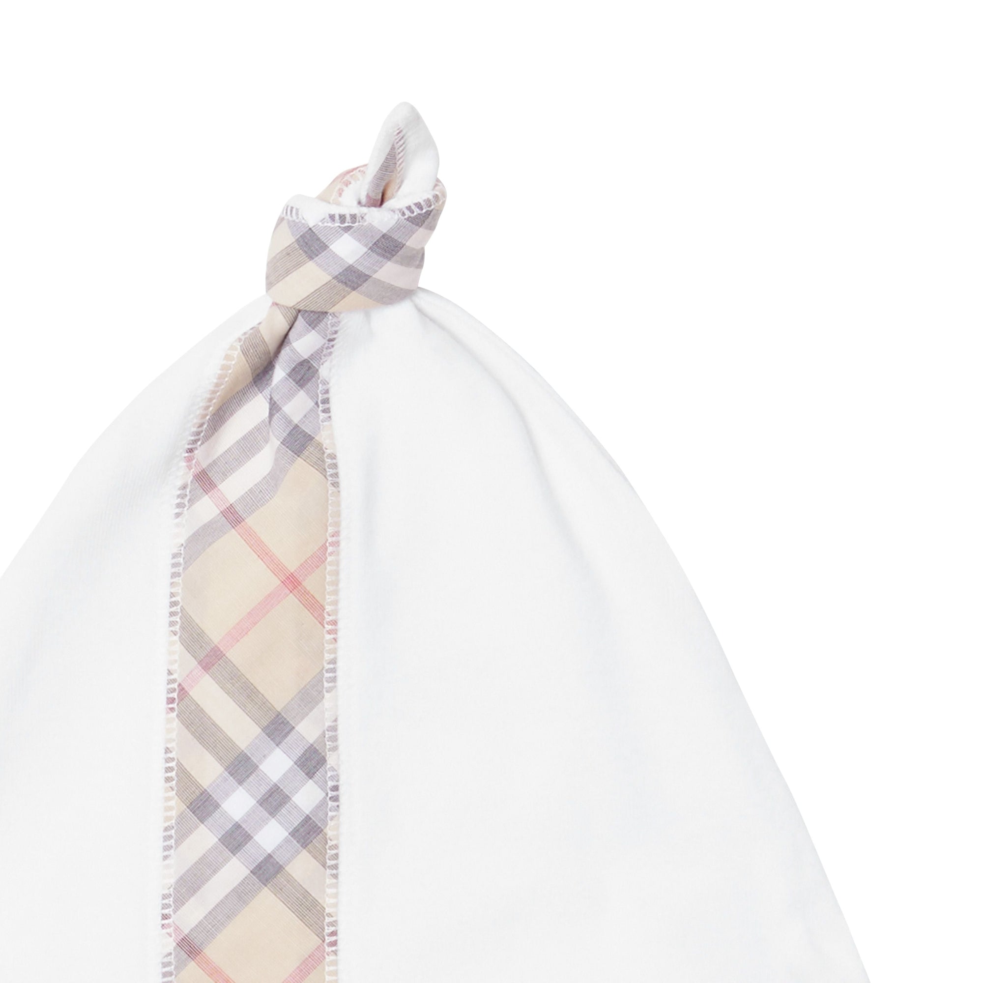 WHITE Coffret cadeau trois pièces en coton check pour bébé