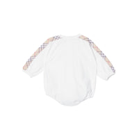 Coffret cadeau trois pièces en coton check pour bébé - Blanc