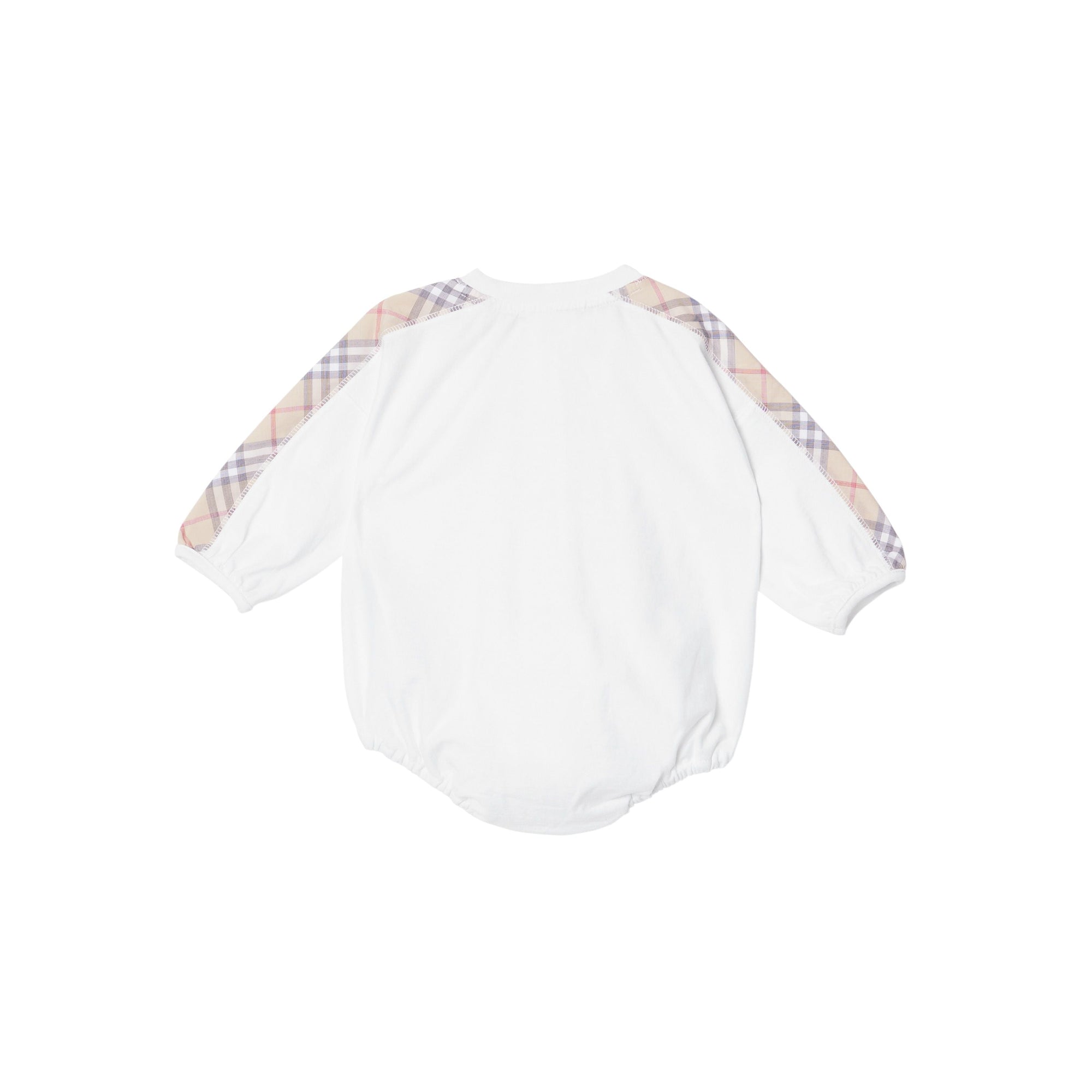 Coffret cadeau trois pièces en coton check pour bébé - Blanc