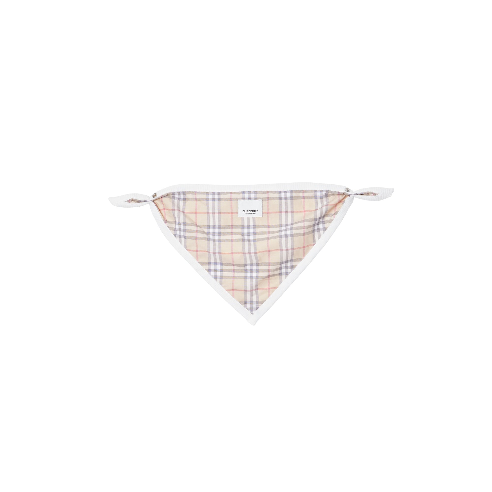 Coffret cadeau trois pièces en coton check pour bébé - Blanc