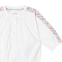 WHITE Coffret cadeau trois pièces en coton check pour bébé