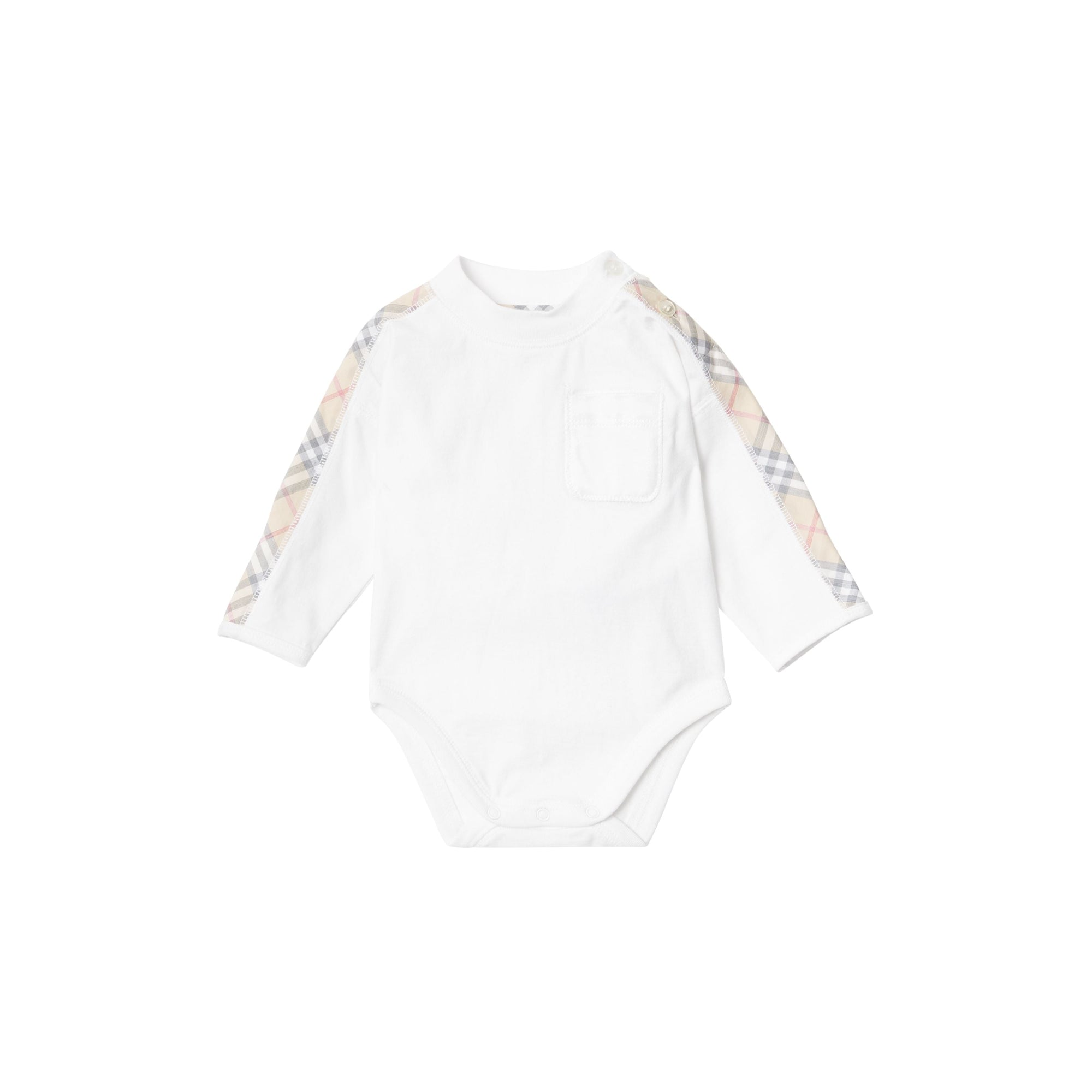 WHITE Coffret cadeau trois pièces en coton check pour bébé